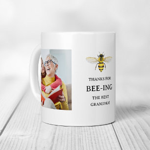 The Best Grandma   Simple Cute Bee and Photos Coffee Mug