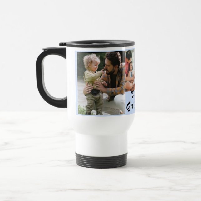 The best Grandpa Ever 4 photos sky Travel Mug (Left)