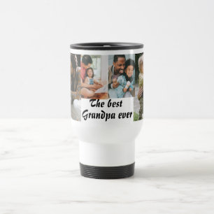 The best Grandpa Ever 4 photos travel mug white