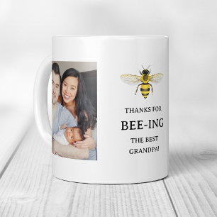 The Best Grandpa   Simple Cute Bee and Photos Coffee Mug