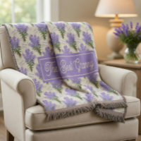 The Best Granny Lavender Floral Cozy Fleece Blanke