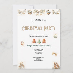 THE BEST GREEN AND BROWN CUTE CHRISTMAS PARTY  INVITATION