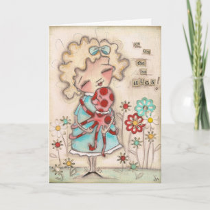 The Best Hugger - Greeting Card