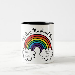 The Best Husband Ever Rainbow Two-Tone Coffee Mug