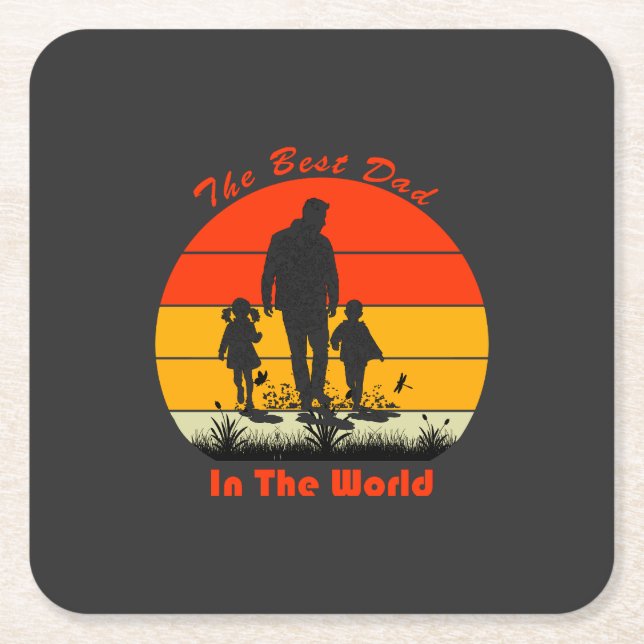 the best in the world t shirt square paper coaster (Front)