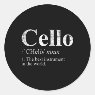 The Best Instrut In The World Cello Classic Round Sticker