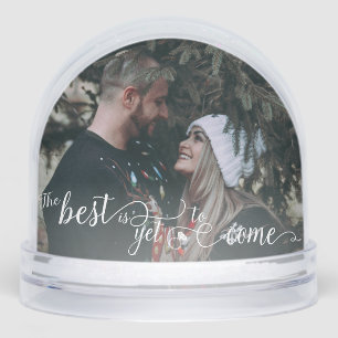 The Best Is yet To Come Engagement Couple Picture Snowglobe