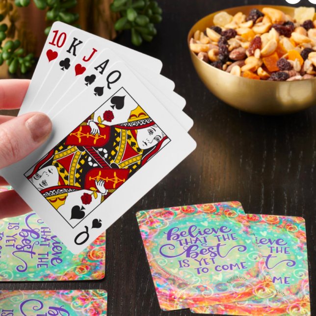 The Best is Yet to Come Inspirational Trendy Fun Playing Cards (Creator Uploaded)