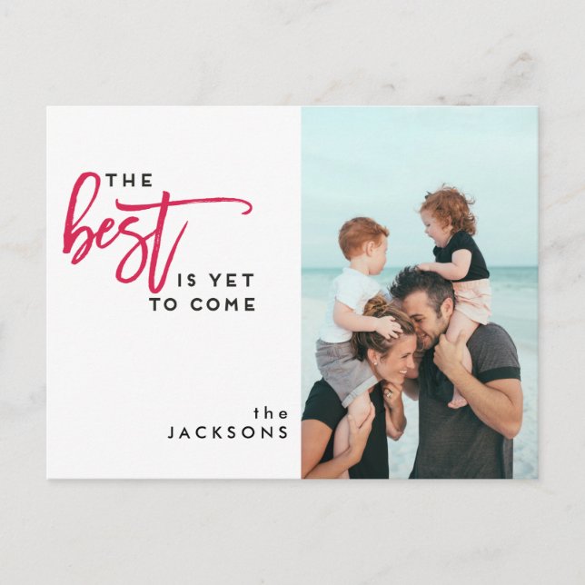 The Best is Yet to Come Modern Photo Christmas Holiday Postcard (Front)