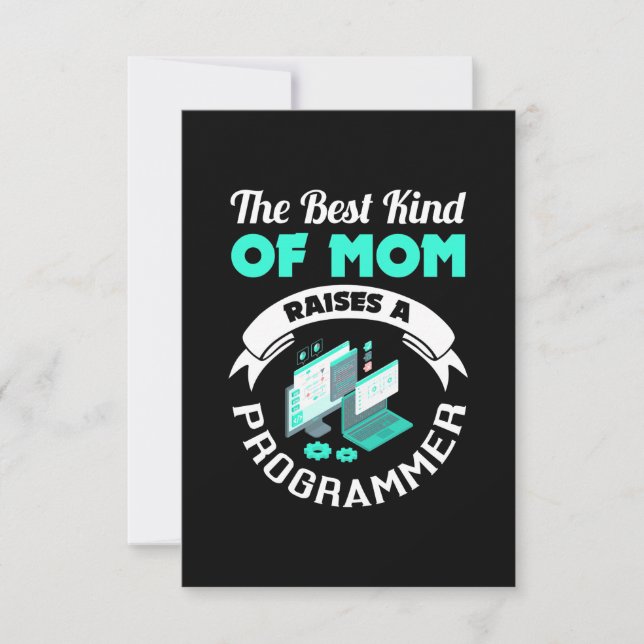 The Best Kind Of Mum Raises A Programmer RSVP Card (Front)