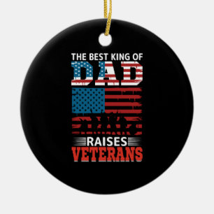 the best king of dad raises veterans ceramic tree decoration