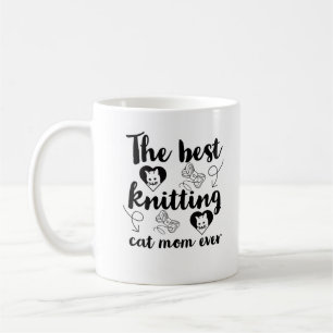 The best knitting cat mom ever funny knitting pun  coffee mug