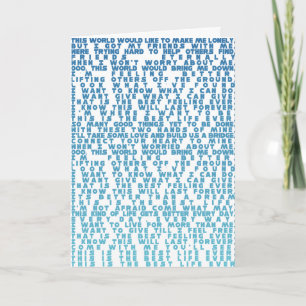 The best life ever complete lyrics Blue Baptism Card