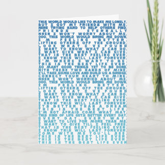 The best life ever complete lyrics Blue Baptism Card