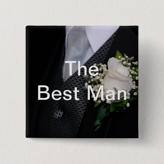 The Best Man 15 Cm Square Badge (Front)