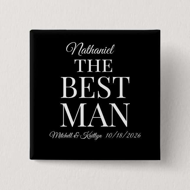 The Best Man Wedding 15 Cm Square Badge (Front)
