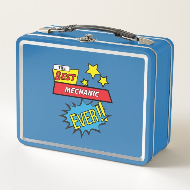 The best mechanic ever, #mechanic metal lunch box (Front)