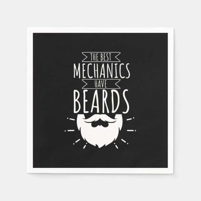The Best Mechanics Have Beards Napkin (Front)