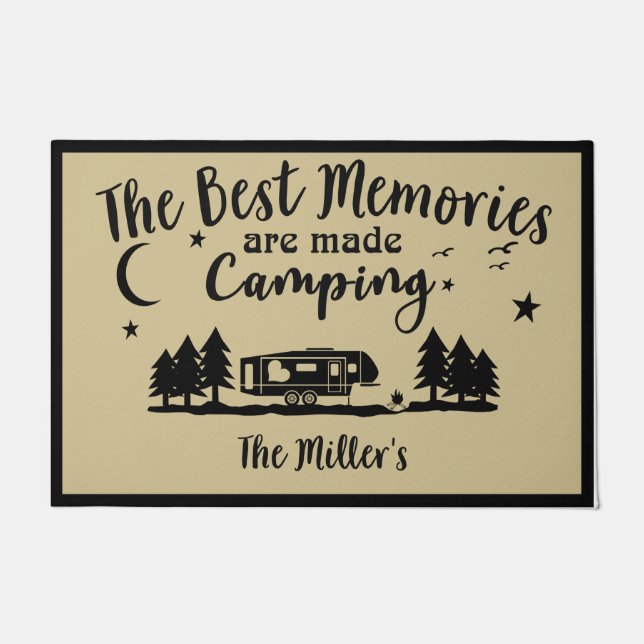 The Best Memories are Made Camping Rug, Camper Doormat (Front)