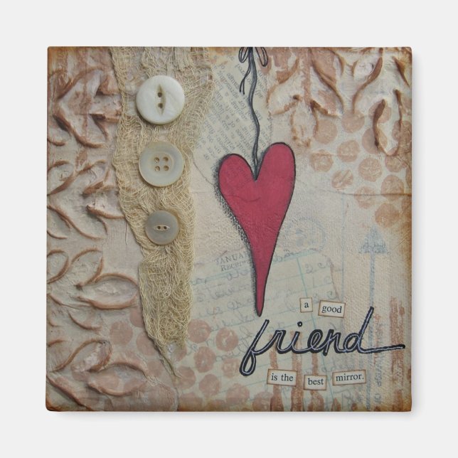 "The Best Mirror" Art Magnet by Nancy Lefko (Front)