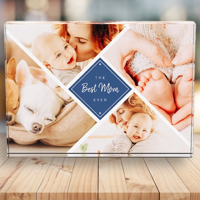 The Best Mom Ever Modern Custom Photo Block (Creator Uploaded)