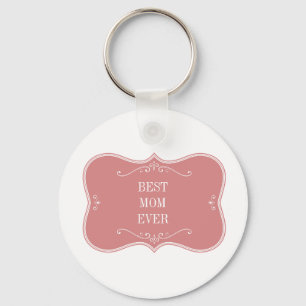 The best mom in the world, pink frame key ring