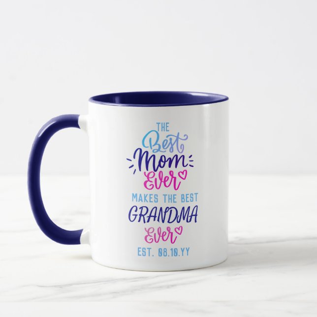 The Best MOM Makes The Best Grandma Personalised Mug (Left)