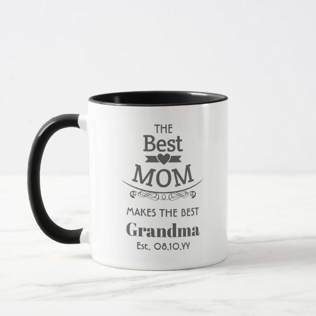 The Best MOM Makes The Best Grandma Personalised Mug (Left)