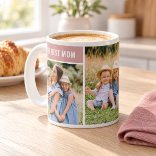 The Best Mum Dusty Rose Photo Collage Coffee Mug