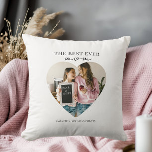 The Best Mum Ever Heart Photo Cushion