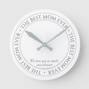 The Best Mum Ever Modern Classic Photo Round Clock
