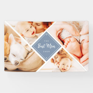 The Best Mum Ever Modern Custom Photos Banner
