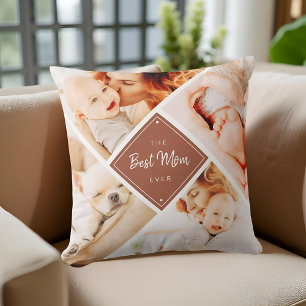 The Best Mum Ever Modern Custom Photos Cushion