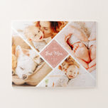 The Best Mum Ever Modern Custom Photos Jigsaw Puzzle<br><div class="desc">This simple and classic design is composed of serif typography and add a custom photo. "The Best Mum Ever" in the middle and surrounded by four photos of your mum,  mummy,  mother,  mum,  mama etc.</div>