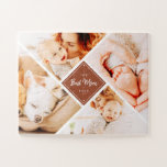 The Best Mum Ever Modern Custom Photos Jigsaw Puzzle<br><div class="desc">This simple and classic design is composed of serif typography and add a custom photo. "The Best Mum Ever" in the middle and surrounded by four photos of your mum,  mummy,  mother,  mum,  mama etc.</div>