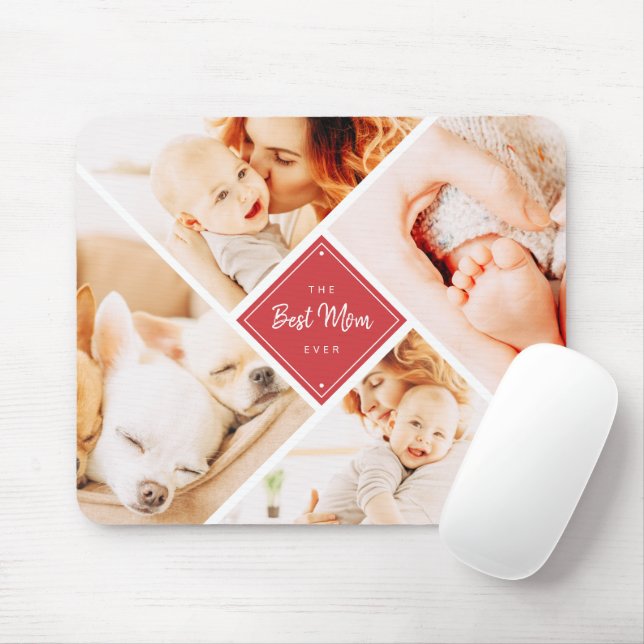 The Best Mum Ever Modern Custom Photos Mouse Mat (With Mouse)