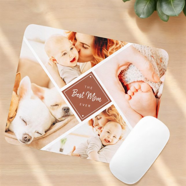The Best Mum Ever Modern Custom Photos Mouse Mat (Creator Uploaded)