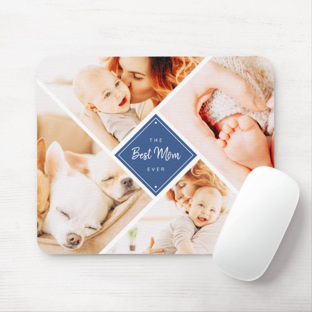 The Best Mum Ever Modern Custom Photos Mouse Mat (With Mouse)