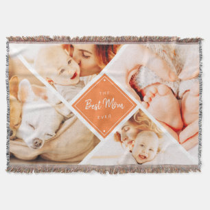 The Best Mum Ever Modern Custom Photos Throw Blanket