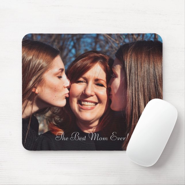 The Best Mum Ever Simple Modern Full Photo Script Mouse Mat (With Mouse)