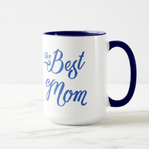 The Best Mum Modern Blue Text Design Mug
