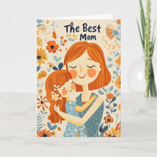 The Best Mum Mother and Child Holiday Card