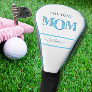 The Best Mum Stylish Blue Metallic Lettering Golf Head Cover