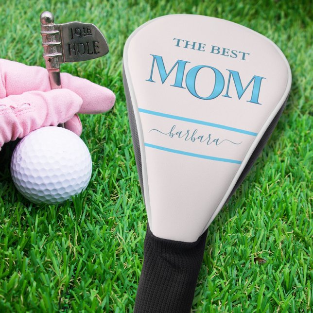 The Best Mum Stylish Blue Metallic Lettering Golf Head Cover (Creator Uploaded)