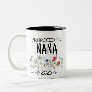 The Best Nana Get Promoted Est 2025 Two-Tone Co Two-Tone Coffee Mug