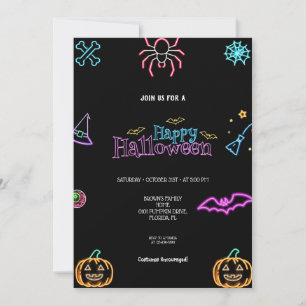 THE BEST NEON HALLOWEEN INVITATION