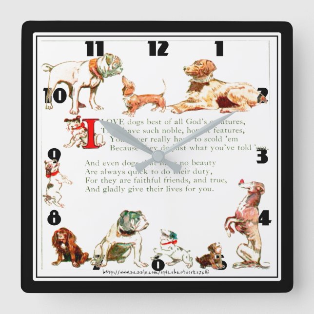 "The Best of All Creatures" Square Wall Clock (Front)