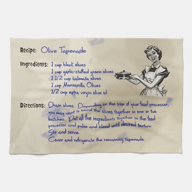 The Best Olive Tapenade Recipe Tea Towel (Horizontal)