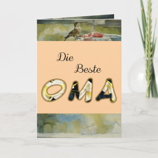 The Best Oma In German Folded Greeting Card