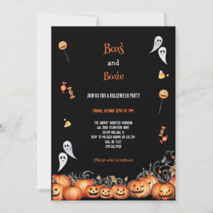 THE BEST ORANGE AND GREY HALLOWEEN PARTY INVITATION